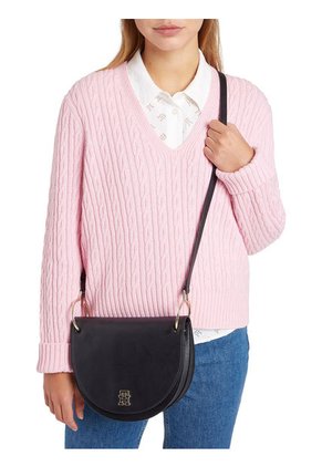 Bolso Cruzado Con Monograma Mujer Negro Tommy Hilfiger