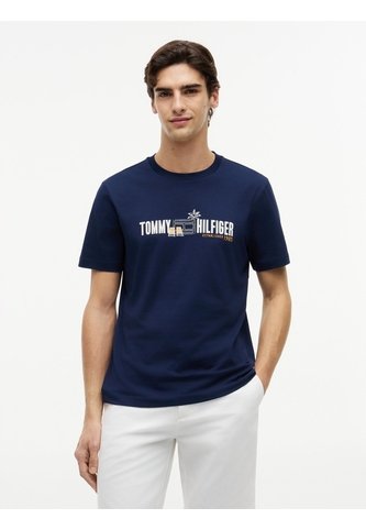 Camiseta Azul De Corte Regular Con Logo Gráfico Tommy Hilfiger Tommy Hilfiger