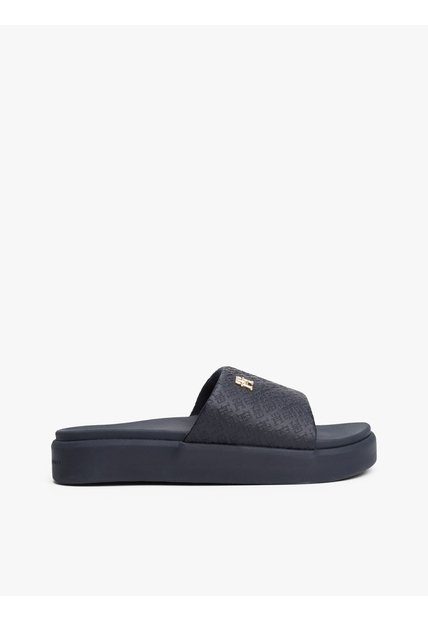 Sandalias Azul De Plataforma Con Monogramas TH Tommy Hilfiger