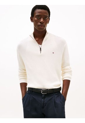 Saco Blanco Texturizado Con Cremallera Tommy Hilfiger