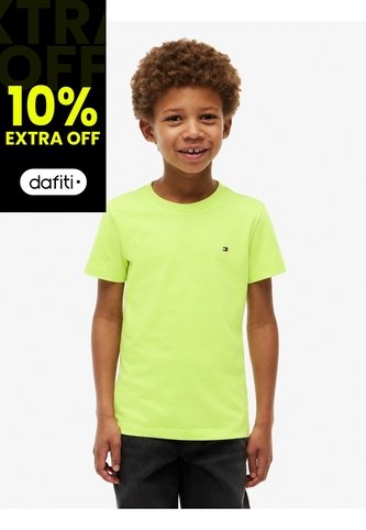 Camiseta Verde Para Niño De Punto Con Logo Bordado Tommy Hilfiger Tommy Hilfiger
