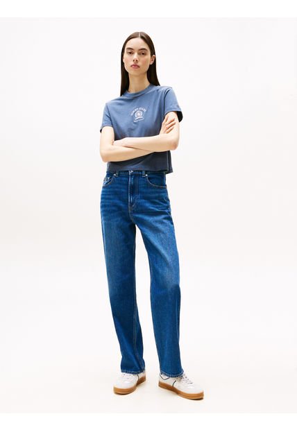 Camiseta Azul De Corte Regular Con Logo Universitario Tommy Jeans