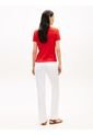 Camiseta Roja Slim De Cuello Barco Con Botones Tommy Hilfiger de Tommy Hilfiger