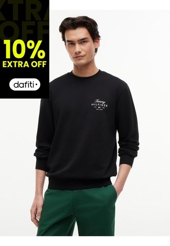 Saco Negro De Cuello Redondo Con Logo Script Tommy Hilfiger Tommy Hilfiger