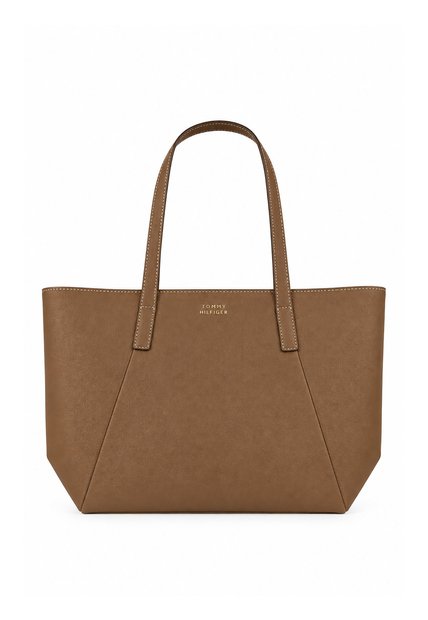 Bolso Beige Tote Con Logo Tommy Hilfiger