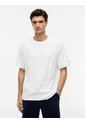 Camiseta Blanca De Cuello Redondo Con Estructura Jacquard Tommy Hilfiger de Tommy Hilfiger