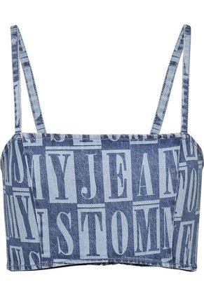 Crop Top Vaquero Con Motivo De Letras Mujer Azul Tommy Jeans