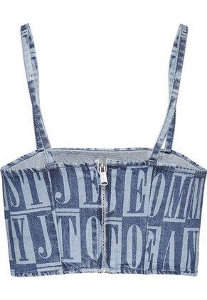 Crop Top Vaquero Con Motivo De Letras Mujer Azul Tommy Jeans