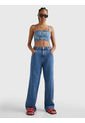 Crop Top Vaquero Con Motivo De Letras Mujer Azul Tommy Jeans de Tommy Hilfiger