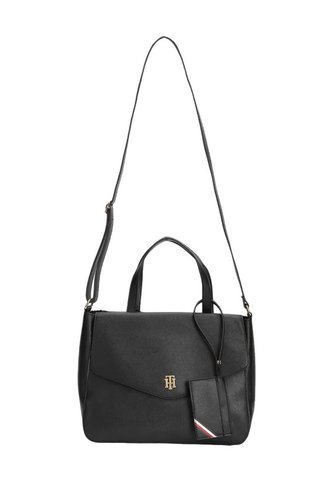 Bolso Negro Satchel Con Logo Tommy Hilfiger Tommy Hilfiger