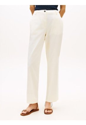 Pantalón Blanco Chino Lavado Slim De Pierna Recta Tommy Hilfiger