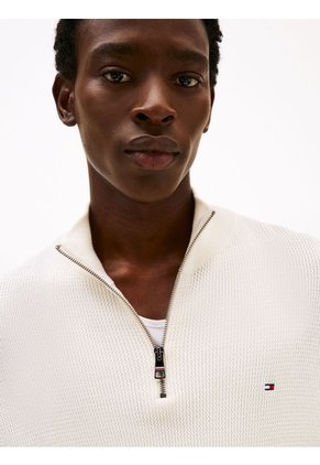 Saco Blanco Texturizado Con Cremallera Tommy Hilfiger