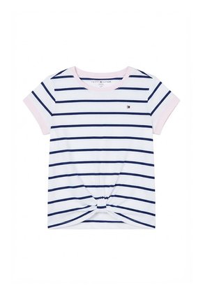 Top Blanco Con Diseño De Rayas Con Logo Tommy Hilfiger