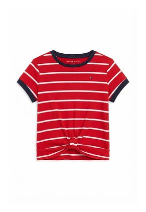 Top Rojo Con Diseño De Rayas Con Logo Tommy Hilfiger