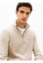 Saco Beige Con Cuello Perkins Y Cremallera Tommy Hilfiger de Tommy Hilfiger
