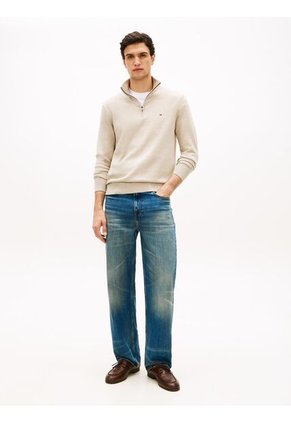 Saco Beige Con Cuello Perkins Y Cremallera Tommy Hilfiger