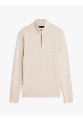 Saco Beige Con Cuello Perkins Y Cremallera Tommy Hilfiger