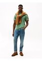 Camiseta Verde De Cuello Redondo Con Logo Bordado Tommy Hilfiger de Tommy Hilfiger