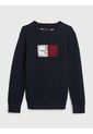 Suéter Niño  De Algodón Orgánico Con Logo Azul Tommy Hilfiger de Tommy Hilfiger