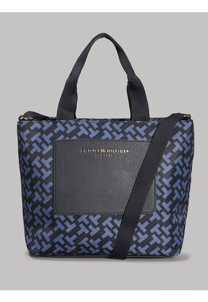 Bolso Azul Grande Con Asas Y Correa Cruzada Tommy Hilfiger