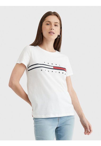 Camiseta Para Damas Blanco Tommy Hilfiger