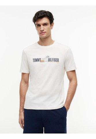 Camiseta Blanca De Corte Regular Con Logo Gráfico Tommy Hilfiger Tommy Hilfiger