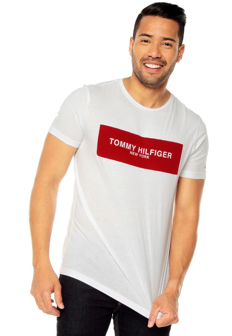Camiseta Blanco Tommy Hilfiger Box Logo Tee - Compra Ahora | Dafiti