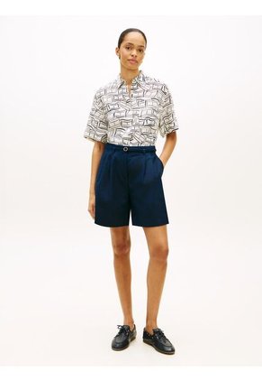Camisa Blanca De Manga Corta Con Corte Amplio Tommy Hilfiger