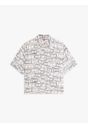 Camisa Blanca De Manga Corta Con Corte Amplio Tommy Hilfiger