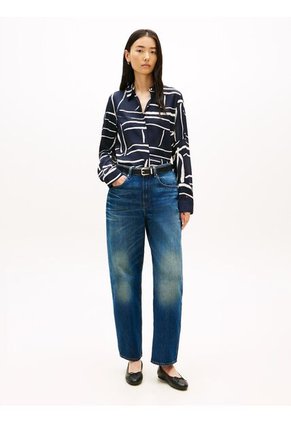 Camisa Azul De Corte Regular Con Botones Dorados Tommy Hilfiger