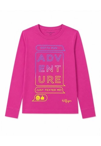 Camiseta Manga Para Niña Larga De Cuello Redondo Con Logo Tommy Hilfiger Tommy Hilfiger