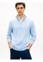 Saco Celeste Con Cuello Perkins Y Cremallera Tommy Hilfiger de Tommy Hilfiger