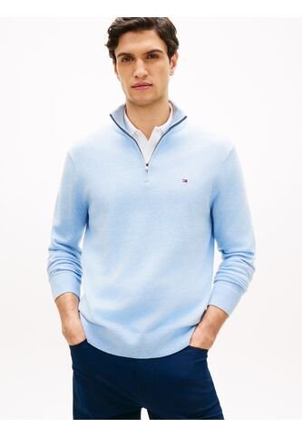 Saco Celeste Con Cuello Perkins Y Cremallera Tommy Hilfiger Tommy Hilfiger