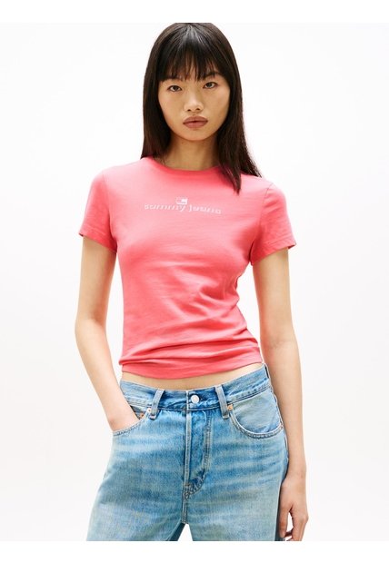 Camiseta Roja Essential De Corte Slim Tommy Jeans