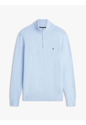 Saco Celeste Con Cuello Perkins Y Cremallera Tommy Hilfiger
