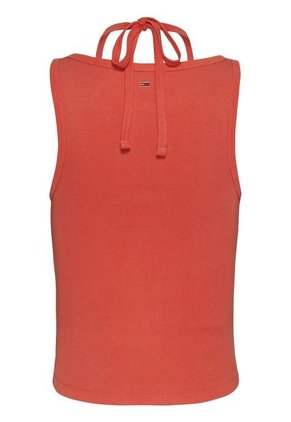 Camiseta Roja Sin Mangas Con Cuello Halter Tommy Jeans