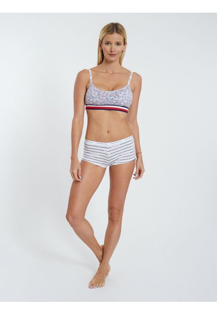 Shorty Blanco Clásico Con Logo Tommy Hilfiger