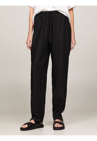 Pantalón Negro Casual Cónico Con Cordón Tommy Hilfiger Tommy Hilfiger