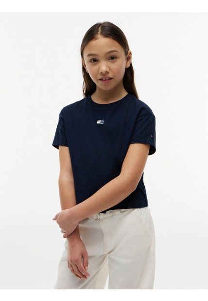 Camiseta De Para Niña Corte Amplio Con Logo Tonal Tommy Hilfiger