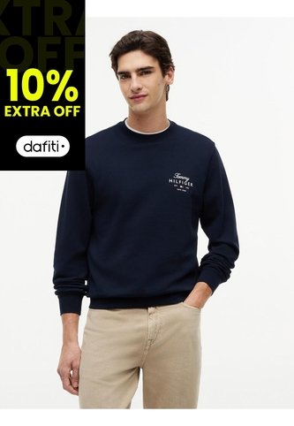 Saco Azul De Cuello Redondo Con Logo Script Tommy Hilfiger Tommy Hilfiger