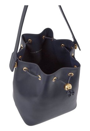 Bolso Bombonera Iconic Con Cordón Ajustable Mujer Azul Tommy Hilfiger
