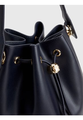 Bolso Bombonera Iconic Con Cordón Ajustable Mujer Azul Tommy Hilfiger