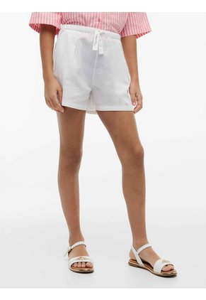 Bermuda Blanca De Lino Pull On Tommy Hilfiger