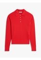 Saco Rojo Tejido Amplio Tipo Polo De Punto Trenzado Tommy Hilfiger de Tommy Hilfiger
