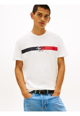 Camiseta Blanca De Punto Con Logo Con La Firma Tommy Jeans Tommy Hilfiger