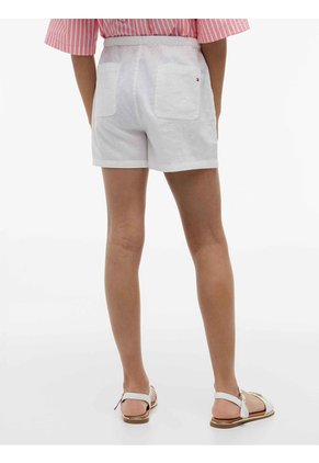 Bermuda Blanca De Lino Pull On Tommy Hilfiger