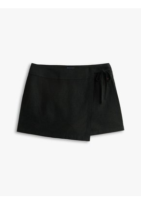 Falda Negro Pantalón De Lino Con Lazada Lateral Tommy Jeans