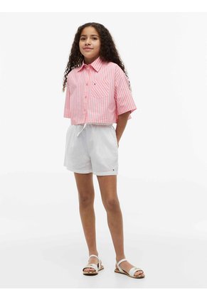 Bermuda Blanca De Lino Pull On Tommy Hilfiger