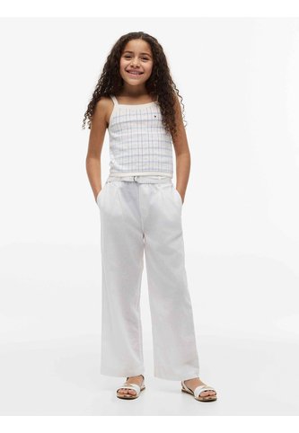 Pantalón Blanco De Pierna Ancha Con Cinturón Tommy Hilfiger Tommy Hilfiger