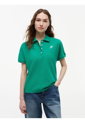 Polo Verde De Corte Regular Con Logo Bordado Tommy Hilfiger Tommy Hilfiger
